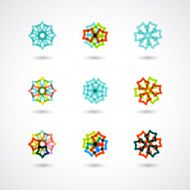 set of abstract colorful fashion floral icon for design