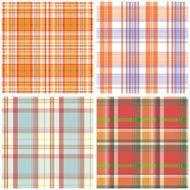 Vector tartan textile texture set N4