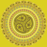Paisley circle composition Vector Oriental motif