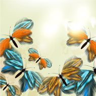 Fashion floral background with butterflies