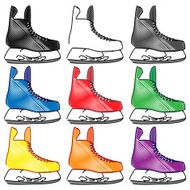 Ice Skates in Different Colours Pencil Style 2
