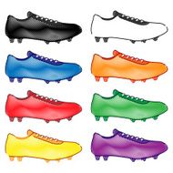 Football Cleats in Different Colours Pencil Style 2