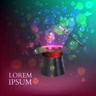 Magician Top hat with fireworks vector N4