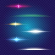 Linear glow light effect Vector brushes set