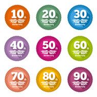 Vintage anniversary sign and label vector collection