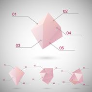 Infographics set with polygonal geometric shapes N2