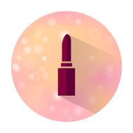 Flat style Lipstick icon on blurred background