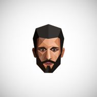 illustration with a male face in origami style