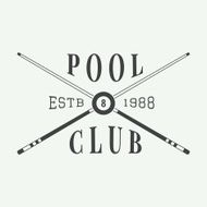 Vintage billiard label emblem and logo N3