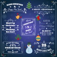 Christmas typographic labels set