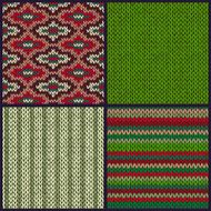 Seamless Knitted Pattern Set of Christmas Samples