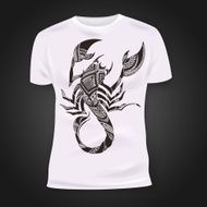 T-shirt print design with hand-drawn mehendi scorpion head N2