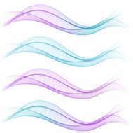 Set of abstract blue waves Vector illustration N2