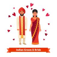 Indian wedding bride groom in national costumes