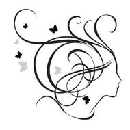 Silhouette of a girl in profile Logo for beauty salons