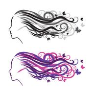 Silhouette of a girl in profile Logo for beauty salons N2