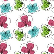 Beautiful seamless pattern with flowers on a white background N6