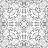Vector Seamless Abstract Black and White Tribal Pattern N119