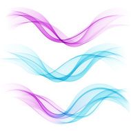 Set of abstract blue waves Vector illustration N3