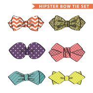 Several colored bow tie with simple pattern Set N2