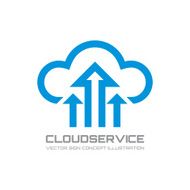 Cloud Service - vector sign concept illustration