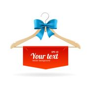 Hanger and Bow Sale Concept for Shop Vector