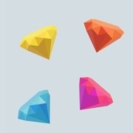 Diamond Icon set vector N2