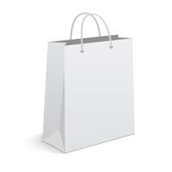 Vector empty shopping bag on white background