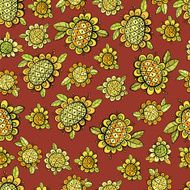 cheerful pattern with sunflowers