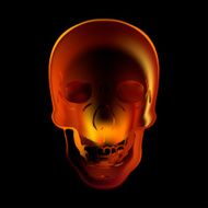 Image illustration fire skull on black background