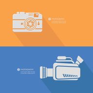 Flat photography concept Blank for text vector