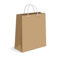 Blank shopping bag on white for advertising and branding