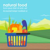 Shopping basket full of healthy organic