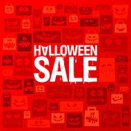 Halloween sale banner against scary paper bags