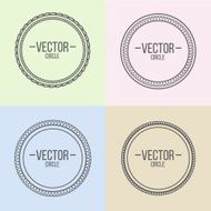 Linear frames with text set Outline design N4