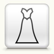 Square Button with Wedding Gown