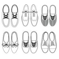 hipster shoes line isolated on white background Vector illustr