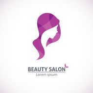 Abstract logo for a beauty salon portrait of girl