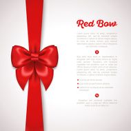 Red Ribbon with Satin Bow Isolated on White