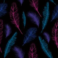 Set frame of colourful feathers EPS background N2