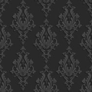 Black 3d Floral Damask Seamless Pattern