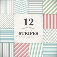 Set of 12 stripes and lines seamless vector texture backgrounds