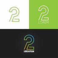 Number two 2 logo design icon set background