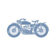 Vintage Motorcycle Silhouette Vector Illustration