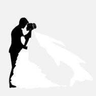 Bride And Groom Silhouette Wedding N3