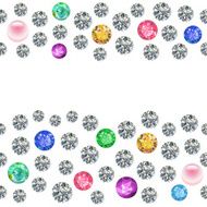 Seamless scattered borders of gems rhinestones N15