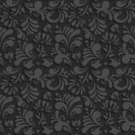 Vector Black 3d Floral Seamless Pattern