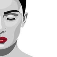 Brunette fashion beauty Woman with red Lips