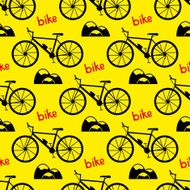 Seamless bicycle pattern Mountain bike Vector illustration