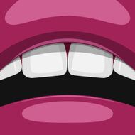 Open Mouth with white Teeth and purple Lips